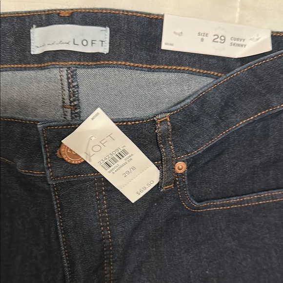 LOFT Dark Blue Straight Leg Jeans - Picture 2 of 7